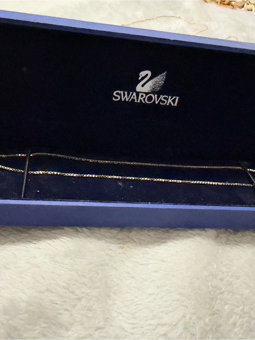 Swarovski Gold Tone Crystal Chain Necklace